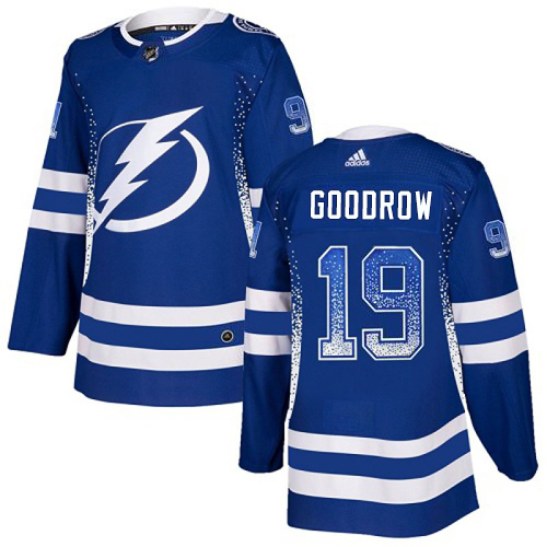 Adidas Tampa Bay Lightning Men 19 Barclay Goodrow Blue Home Authentic Drift Fashion Stitched NHL Jersey